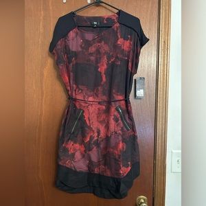 Black and red mini dress / long tunic top